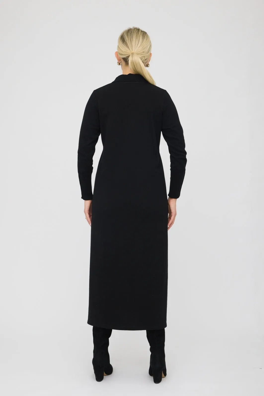 48" Long Sleeve Polo Dress with Button Cuff