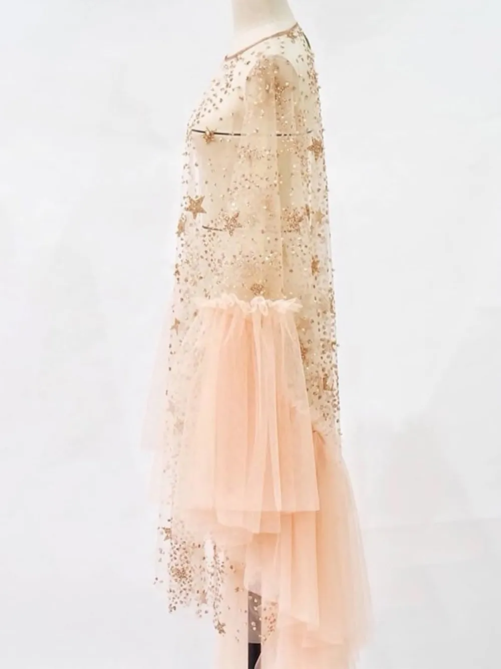 ALL MY LOVIN' Sequin & Mesh Midi Dress