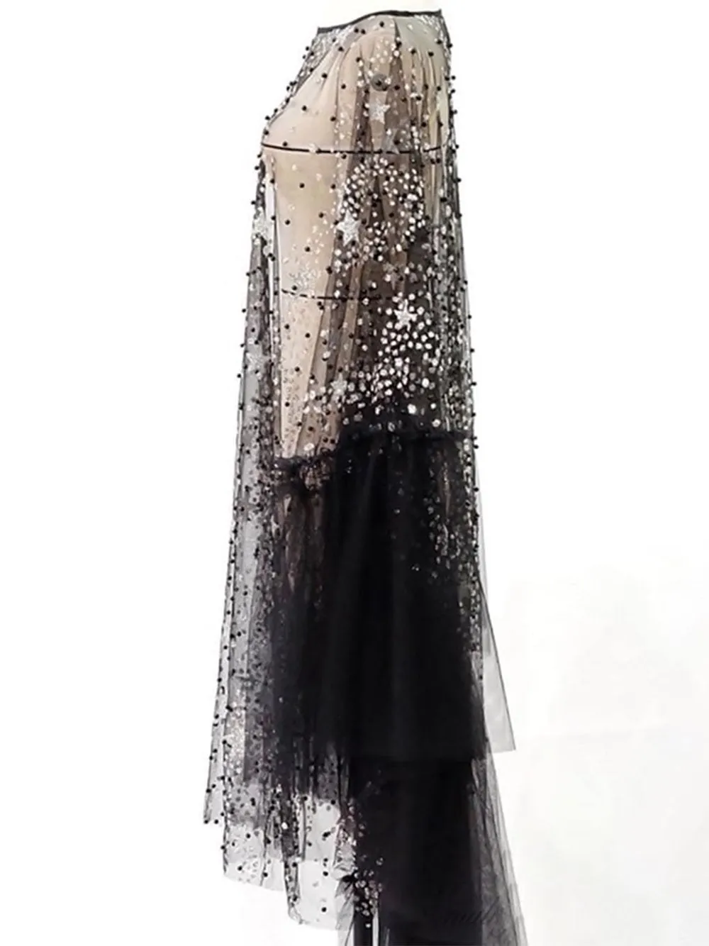 ALL MY LOVIN' Sequin & Mesh Midi Dress