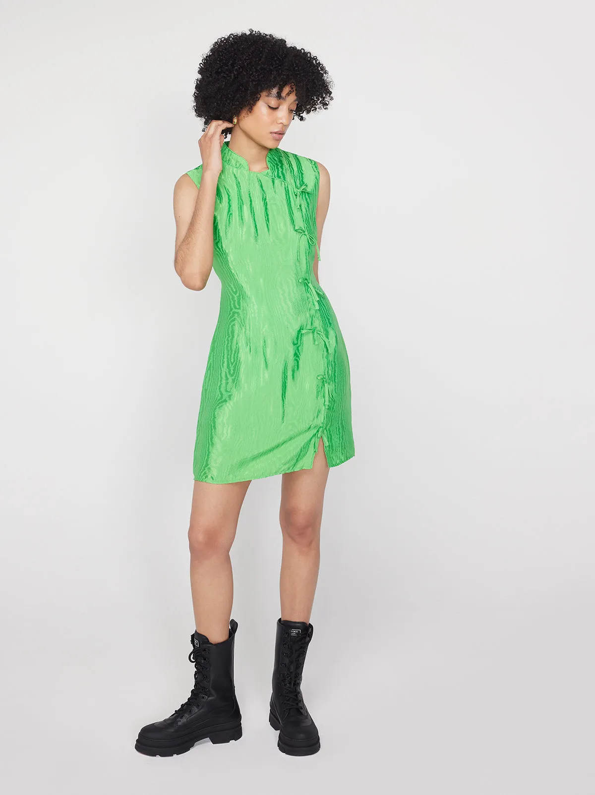 Aubrey Lime Green Mini Dress
