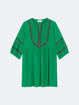 BA&SH Tale Embroidered Crepe Mini Dress