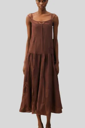 Beatrice B Mesh foliage midi dress