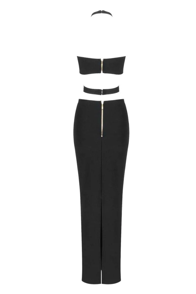 BLACK STRIPES MAXI DRESS