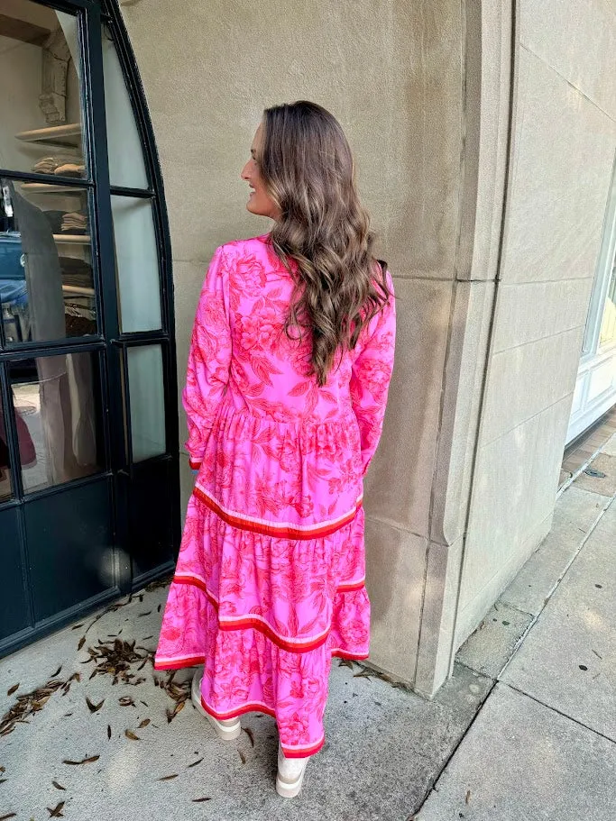 Bright and Bold Floral Midi Dress