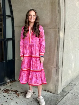Bright and Bold Floral Midi Dress