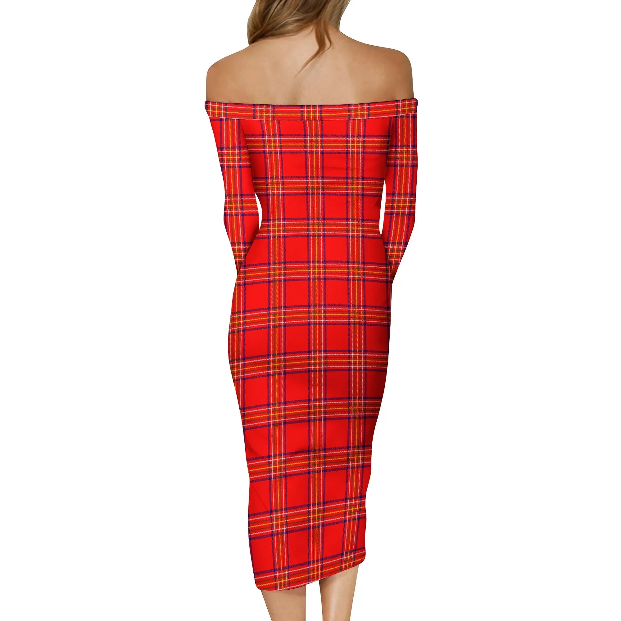 Burnett Modern Tartan Off Shoulder Lady Dress