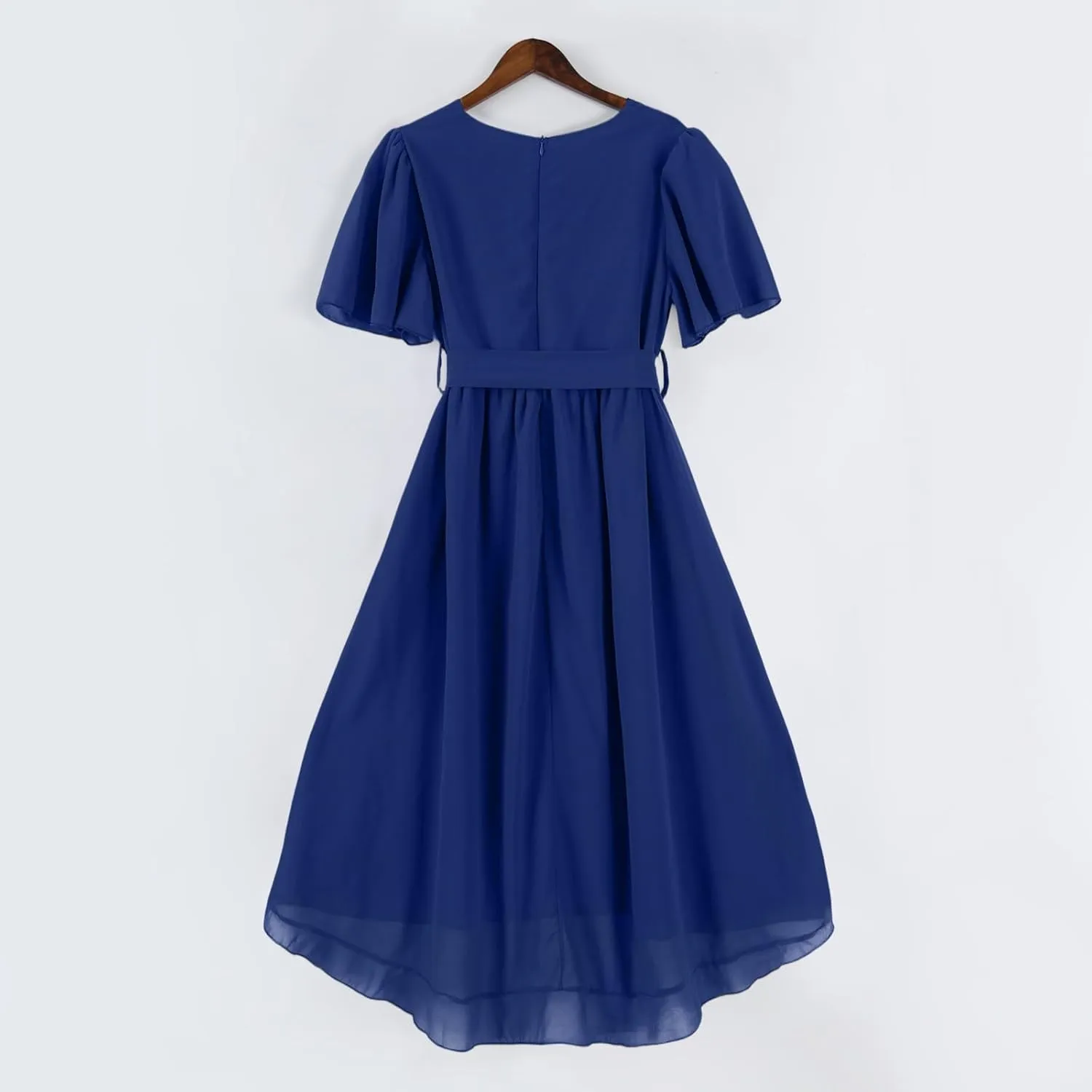Chiffon Wrap Dresses for Women 2025 Summer Elegant Classy V Neck Belted Corset Dress Wedding Prom Boho Sundress