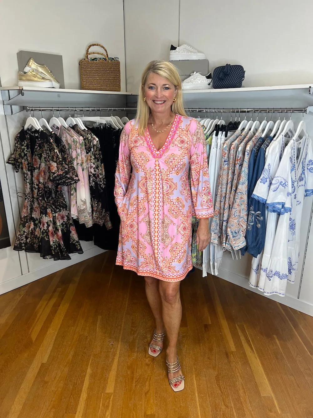 Coral Zariah Jersey Dress
