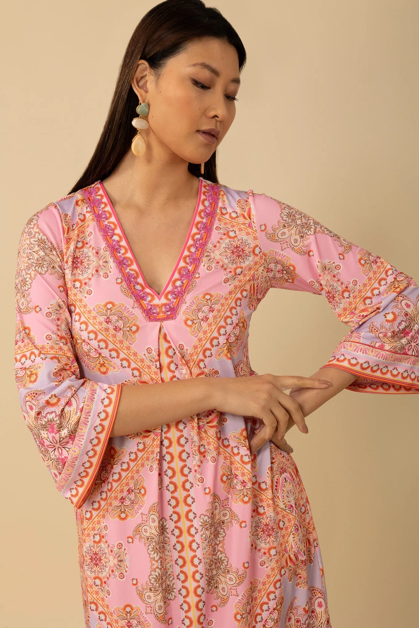 Coral Zariah Jersey Dress