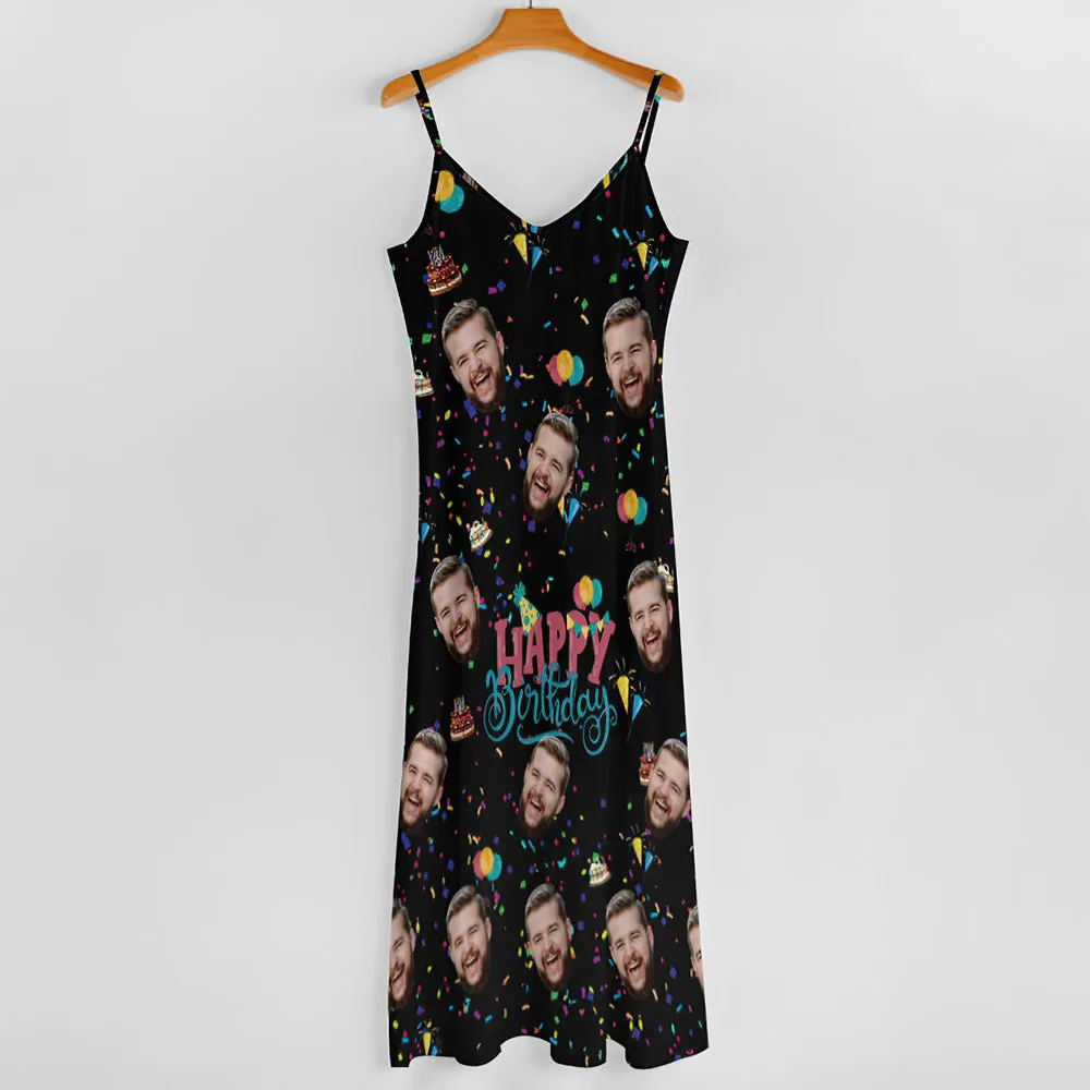 Custom Face Sling Long Dress Streamer Unique Birthday Gift