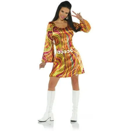 Disco Chick Multicolor Swirls Mini Dress (Medium)