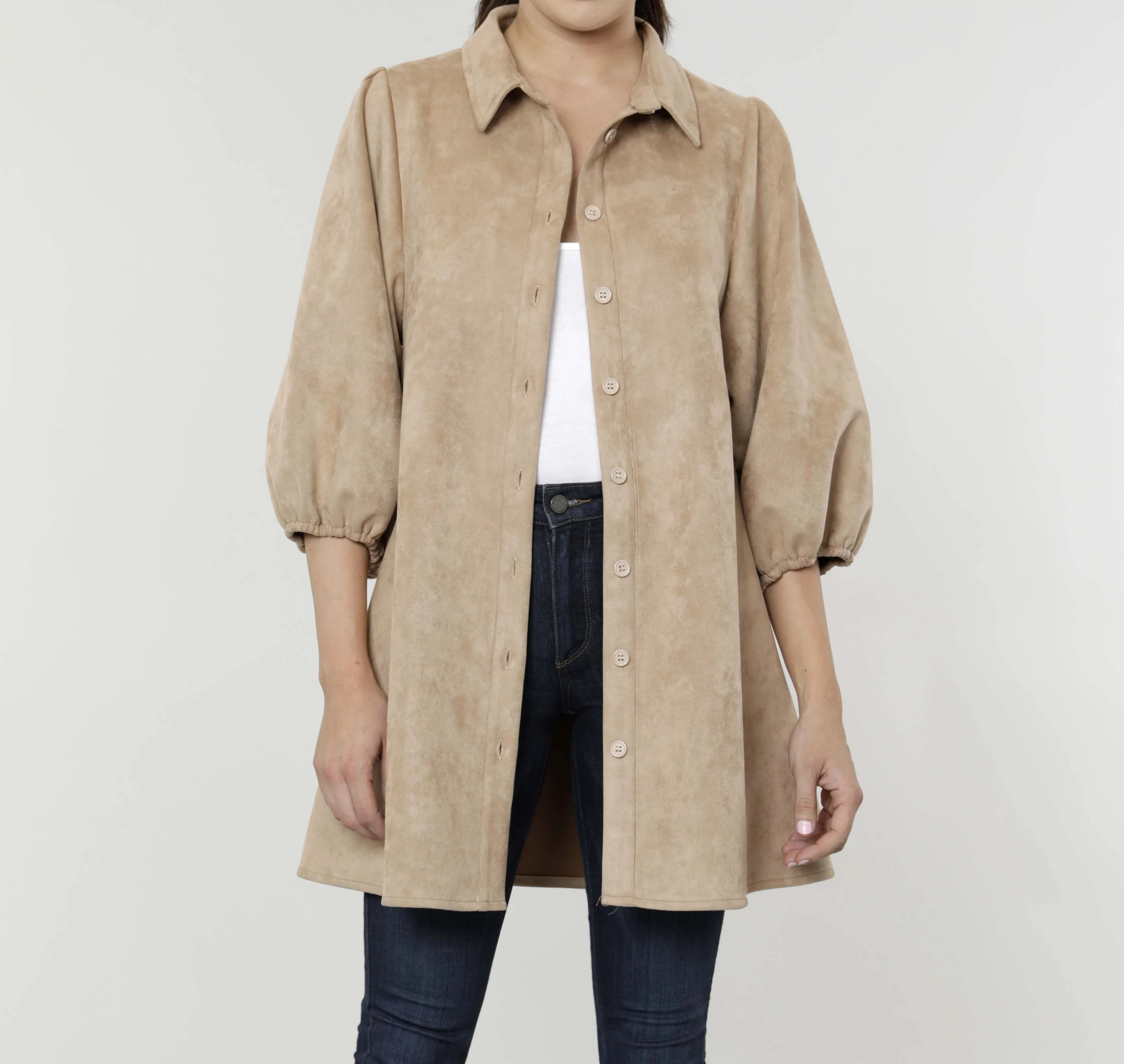Dolce Cabo Soft Faux Suede Dress - Camel