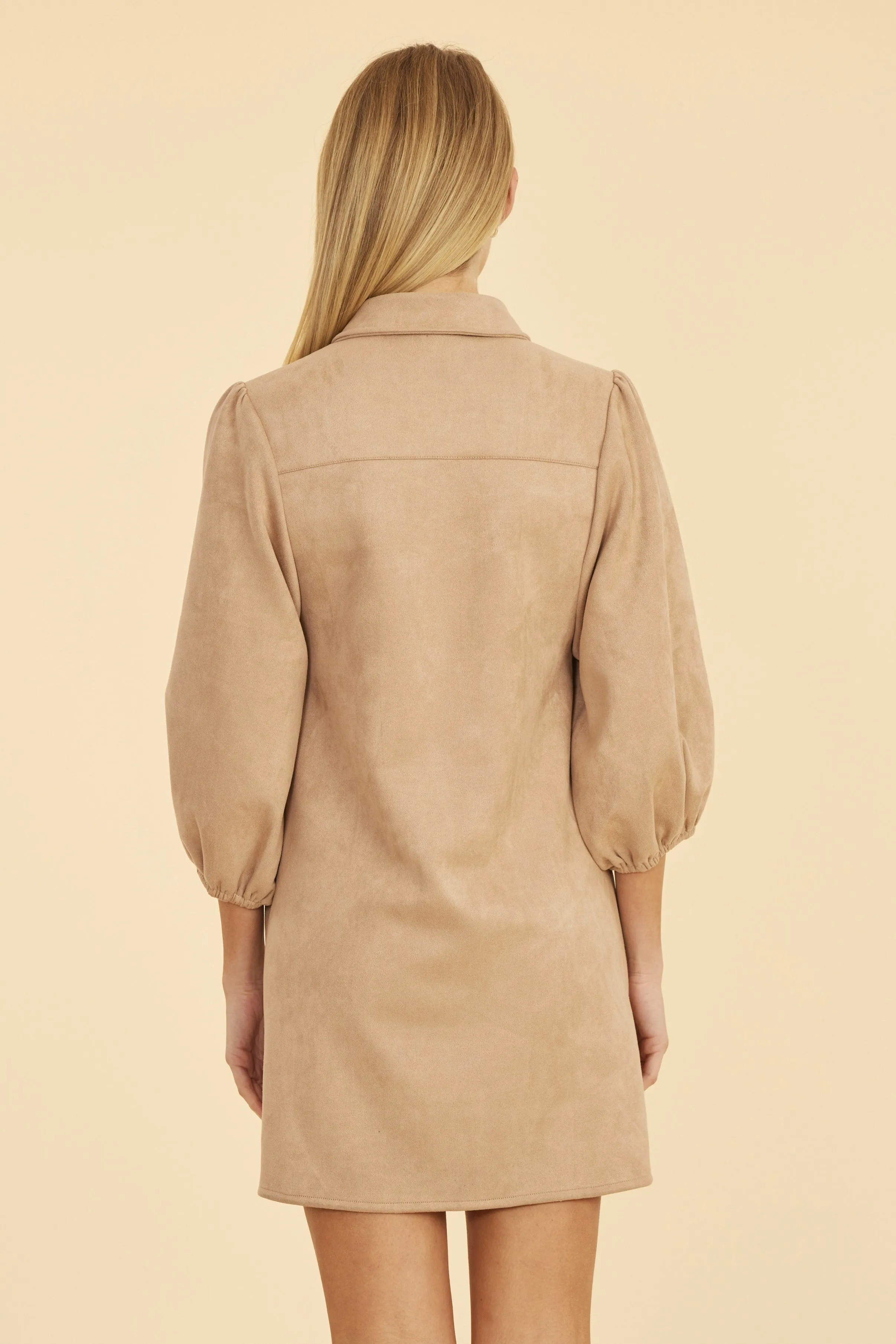 Dolce Cabo Soft Faux Suede Dress - Camel