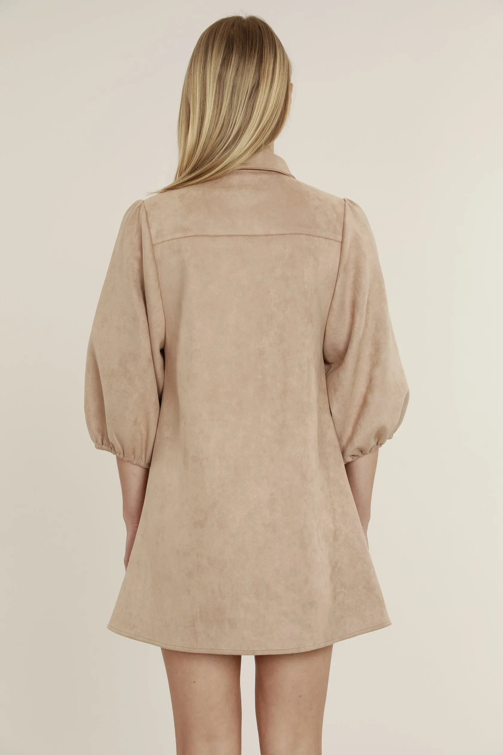 Dolce Cabo Soft Faux Suede Dress - Camel