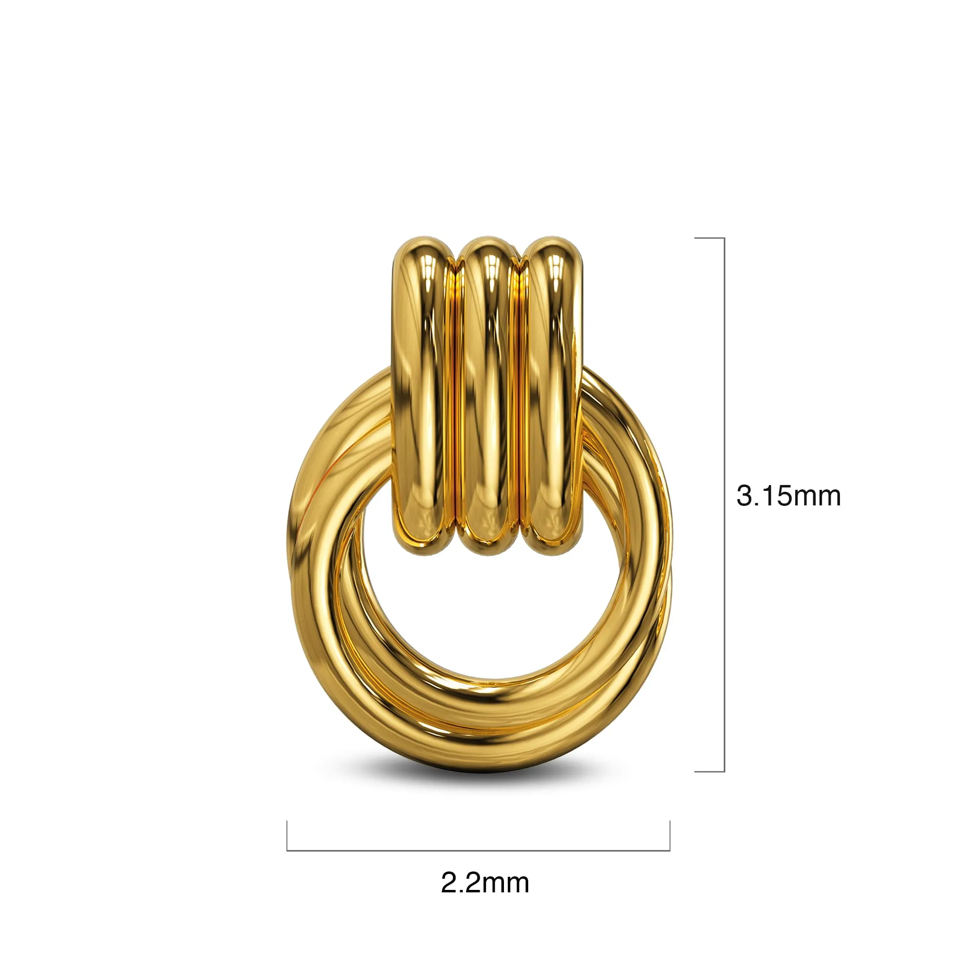 Elara Gold Layered Stud Earrings