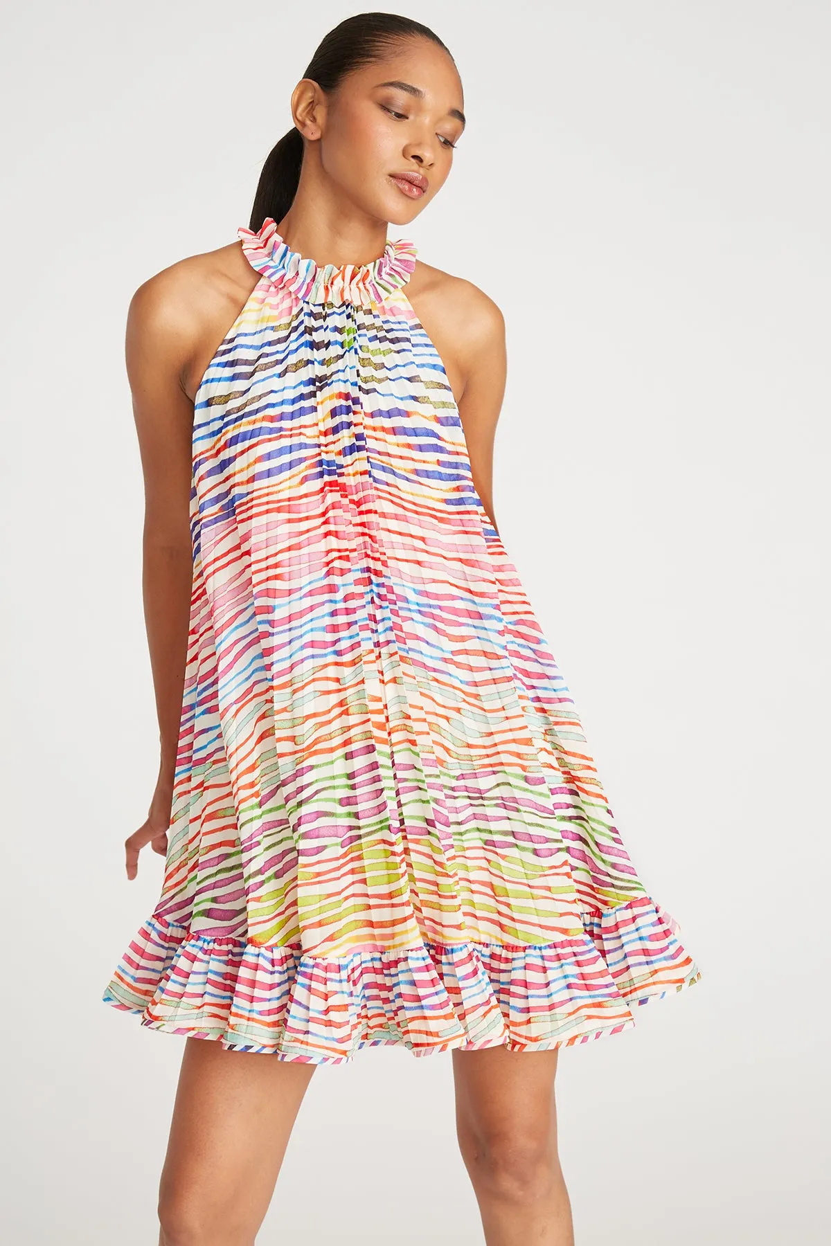 Estfan Pleated Halter Dress