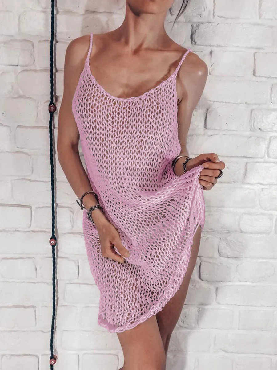 Fashionable Sexy Solid Color Suspender Dress