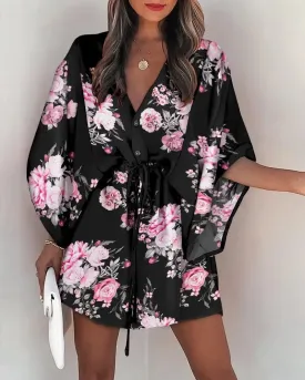 Floral-Embellished Short Dress for Women | Estelle