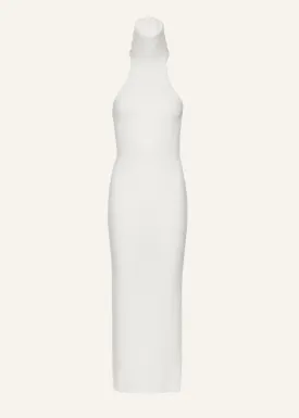 Halter-neck maxi dress in white