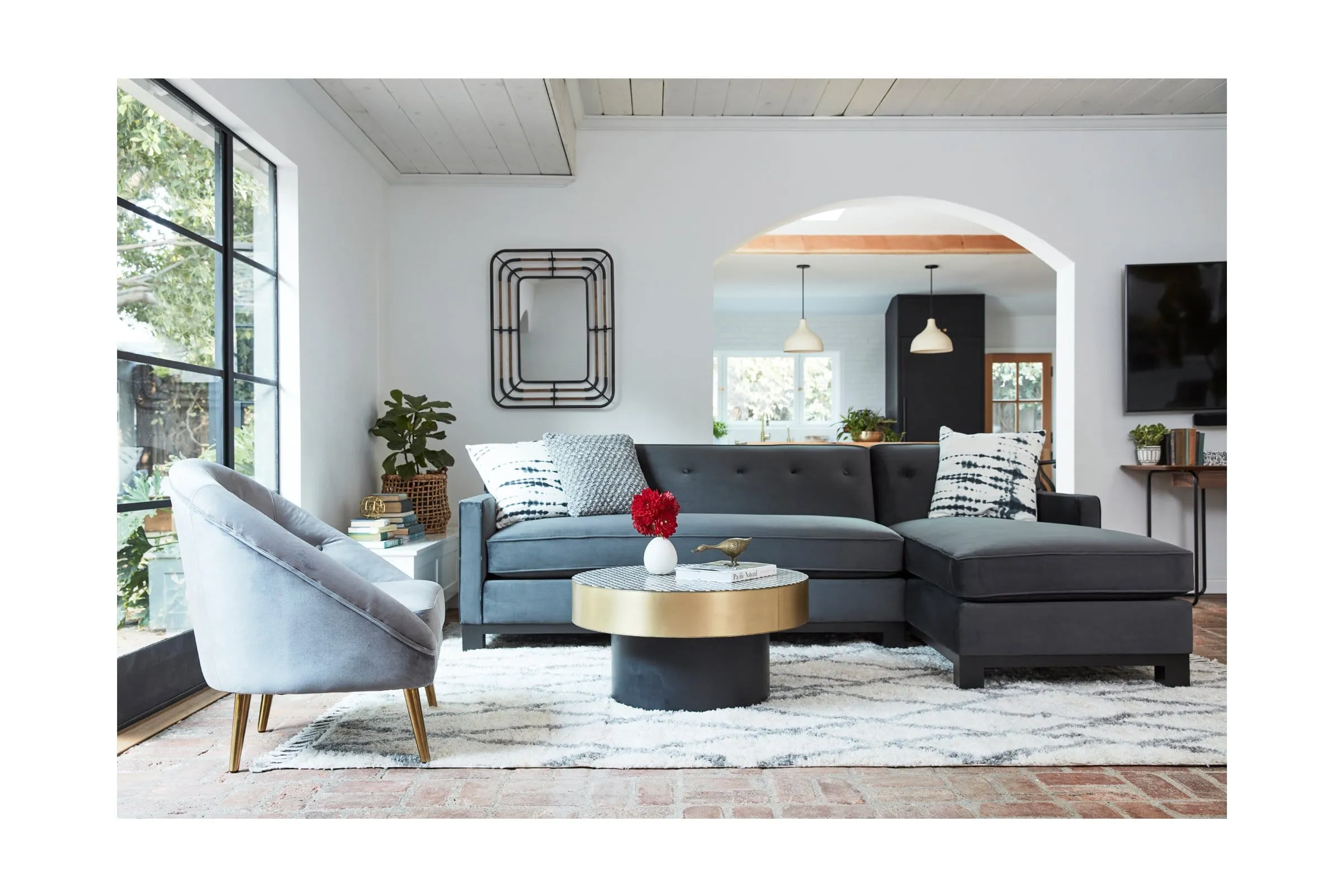 Harrison Ave 2pc Sectional Sofa :: Leg Finish: Espresso / Configuration: RAF - Chaise on the Right