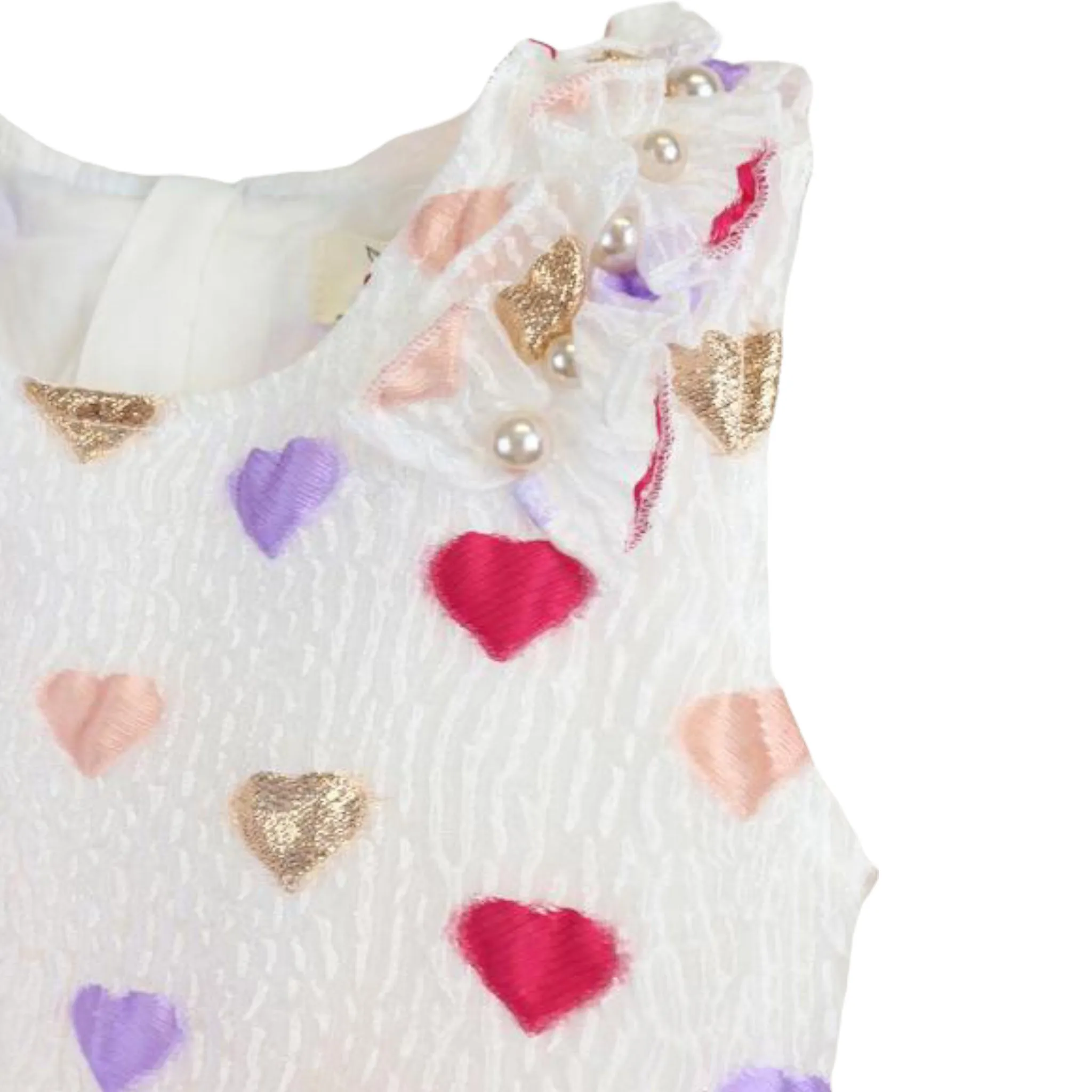 Heart Pattern Crinkle Dress