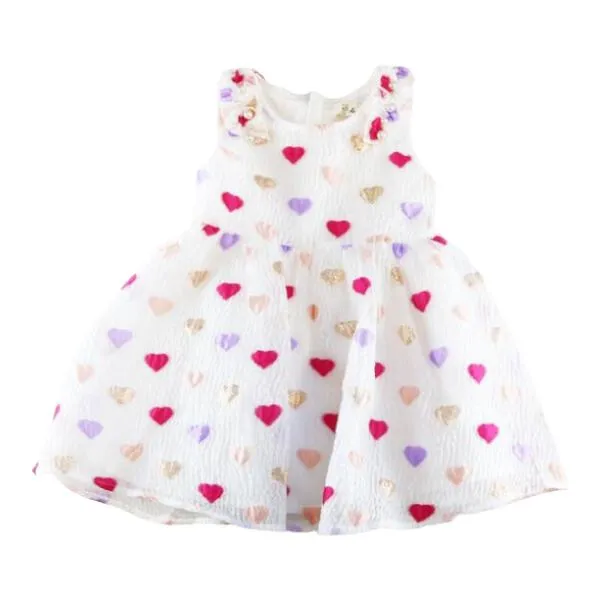 Heart Pattern Crinkle Dress