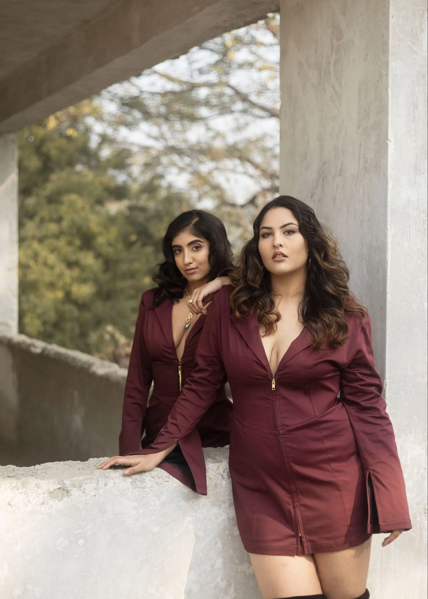 Jeanine Burgundy Blazer Dress