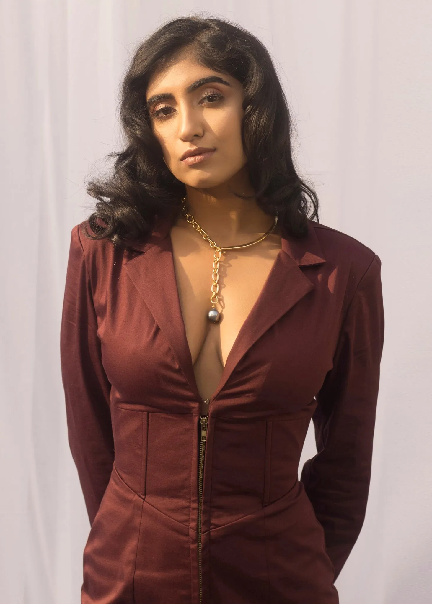 Jeanine Burgundy Blazer Dress