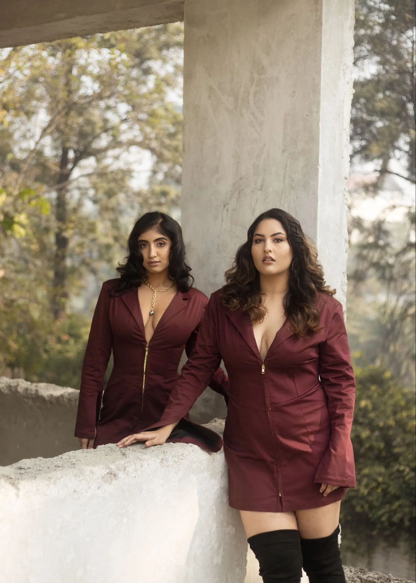Jeanine Burgundy Blazer Dress