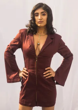 Jeanine Burgundy Blazer Dress