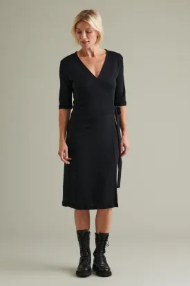 Kait Wrap Dress Black