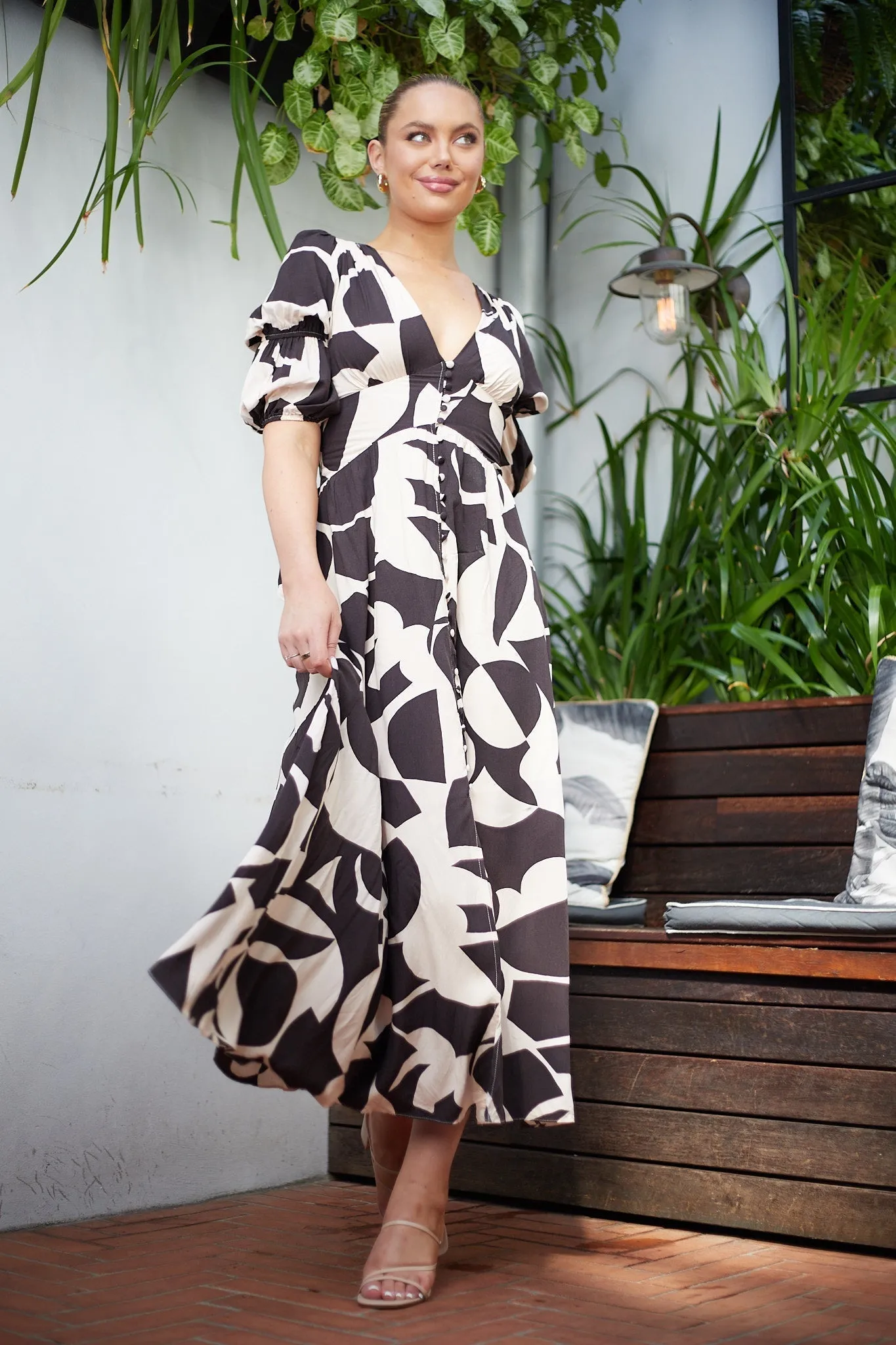 Kambree Dress - Brown Print