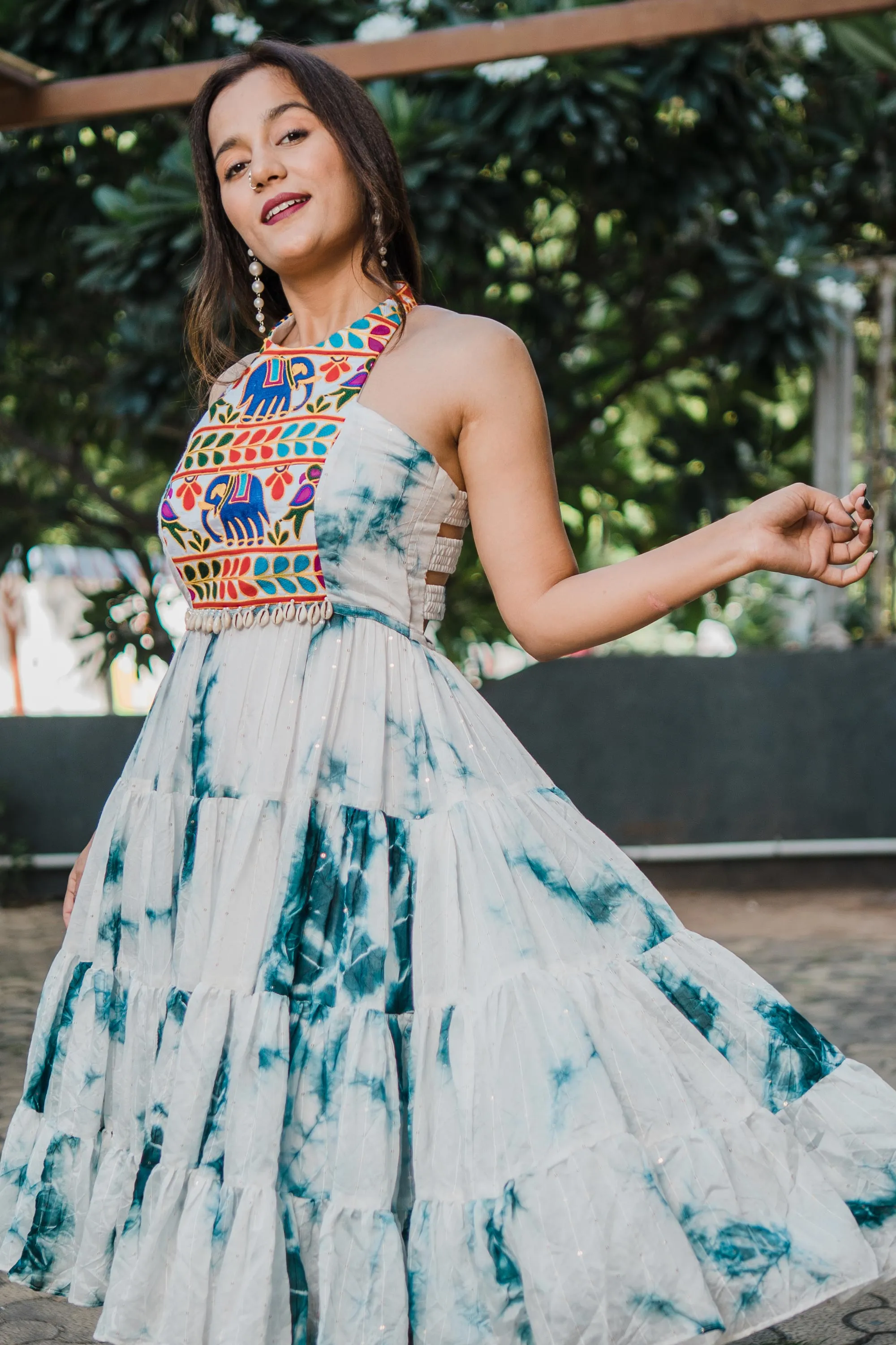 KRITA TIE DYE MACHINE WORK DRESS