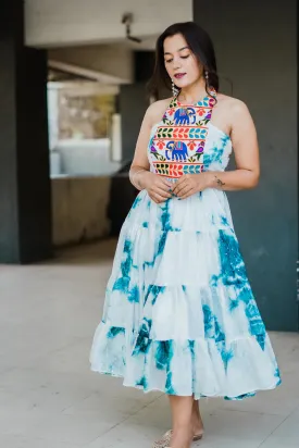 KRITA TIE DYE MACHINE WORK DRESS