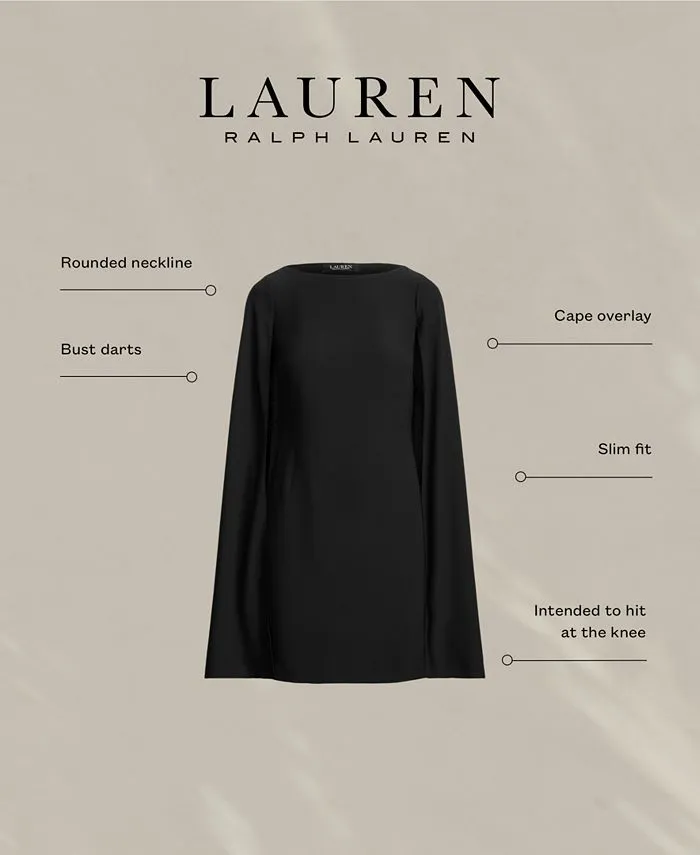 Lauren Ralph Lauren Women's Georgette Cape Dress, Black