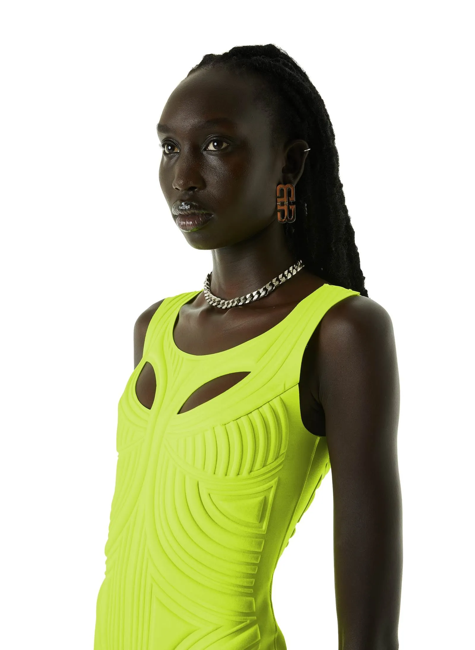 Lime Thermo Impressed Dress