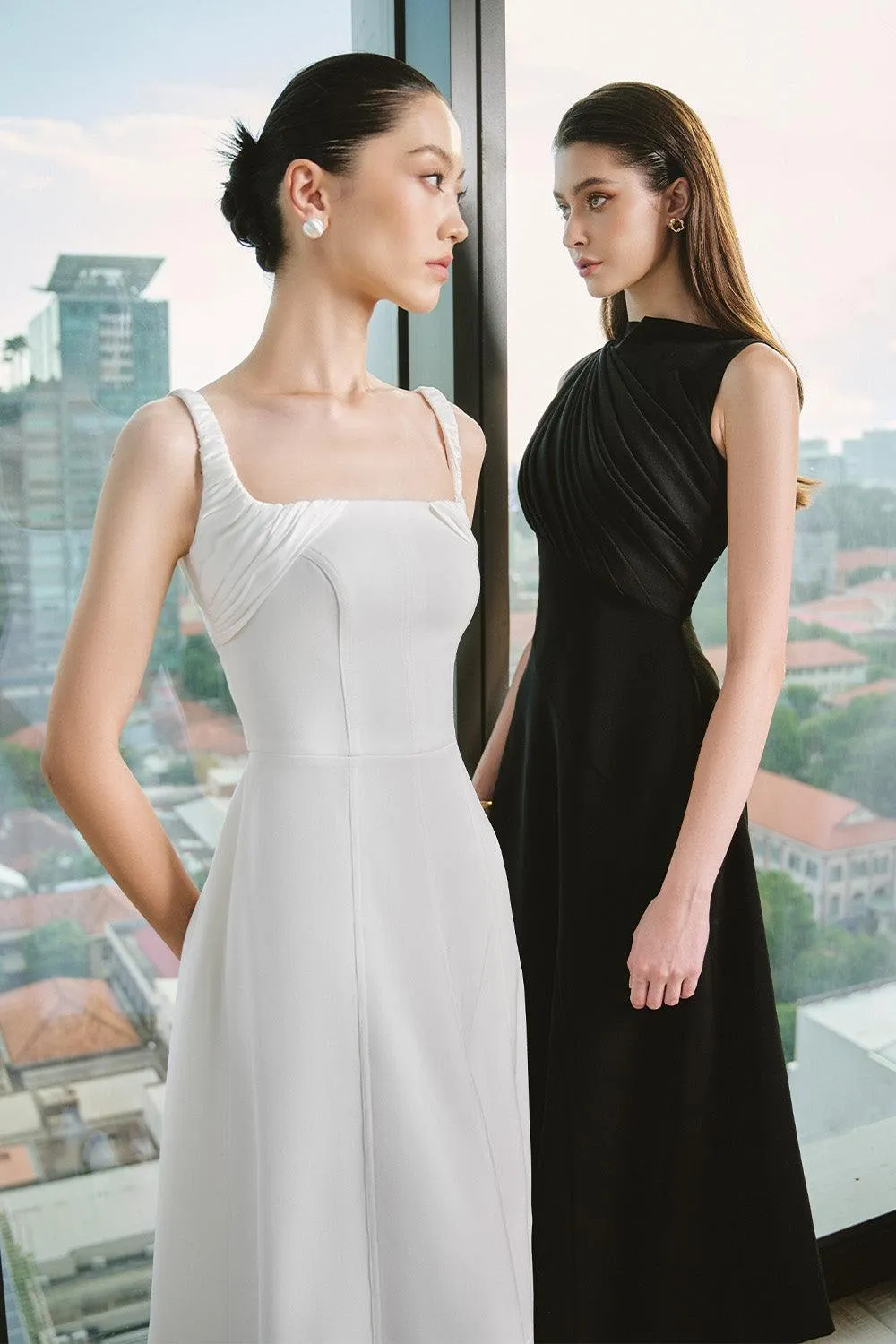 Marmar A-line Boat Neck Cotton Knitted Midi Dress