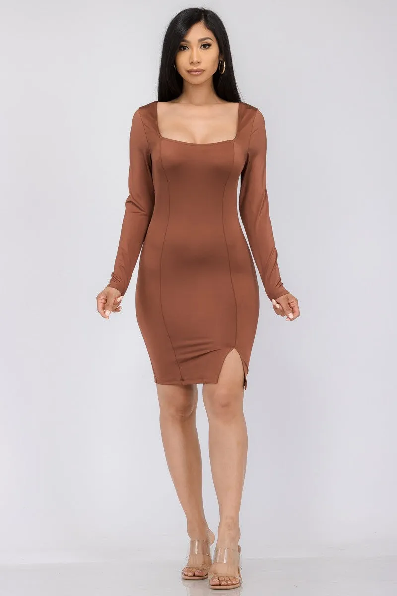 MD40165 - LONG SLEEVE BODYCON DRESS