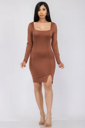MD40165 - LONG SLEEVE BODYCON DRESS
