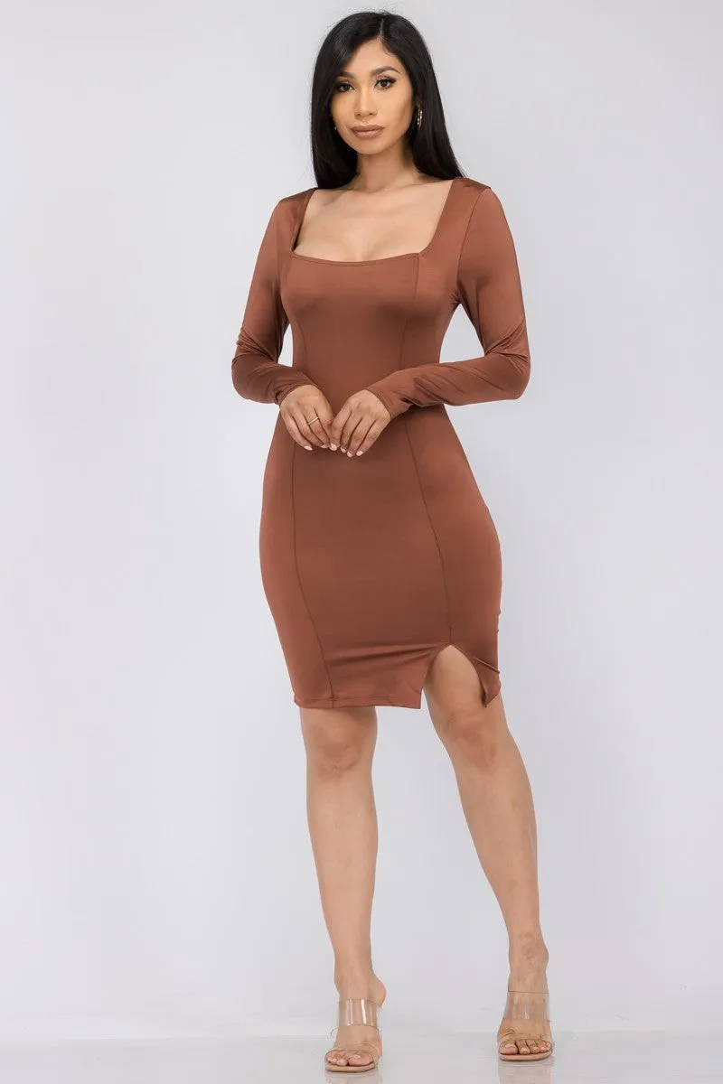 MD40165 - LONG SLEEVE BODYCON DRESS