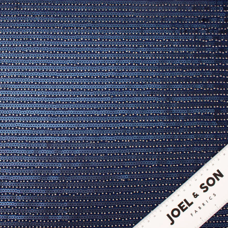 Midnight Blue Sequin & Beaded Polyester