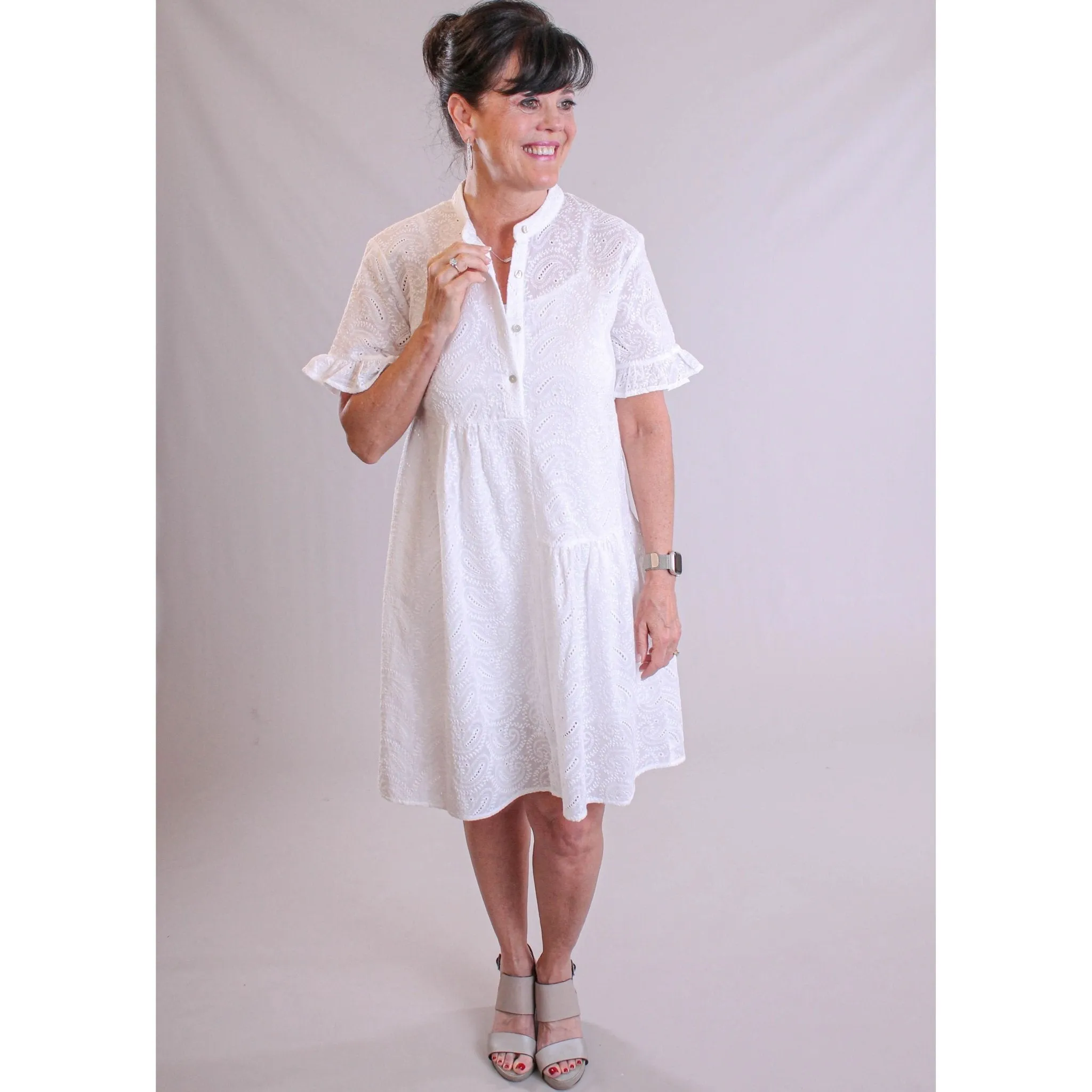 Molly Bracken Button Up Short Woven Dress