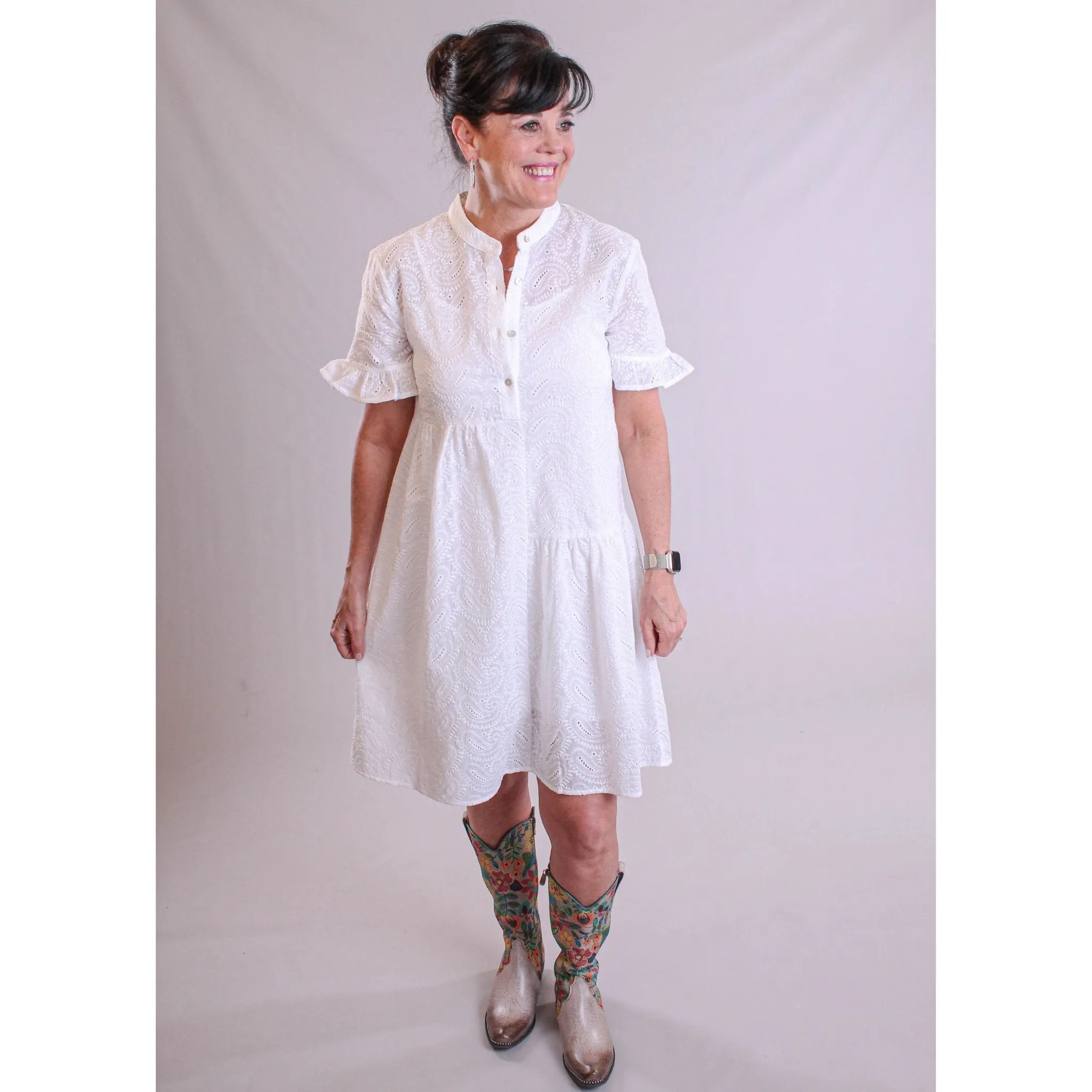 Molly Bracken Button Up Short Woven Dress