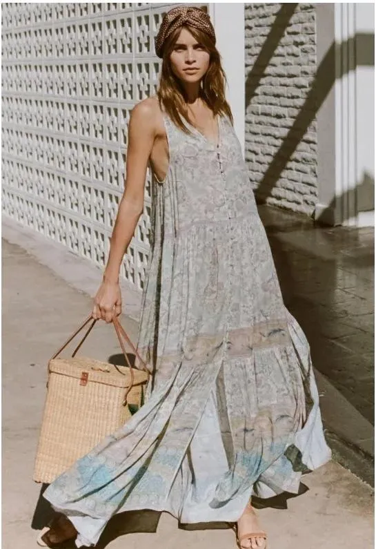 New Bohemian Sleeveless Print Long Dress