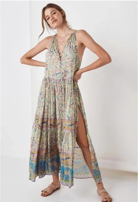 New Bohemian Sleeveless Print Long Dress