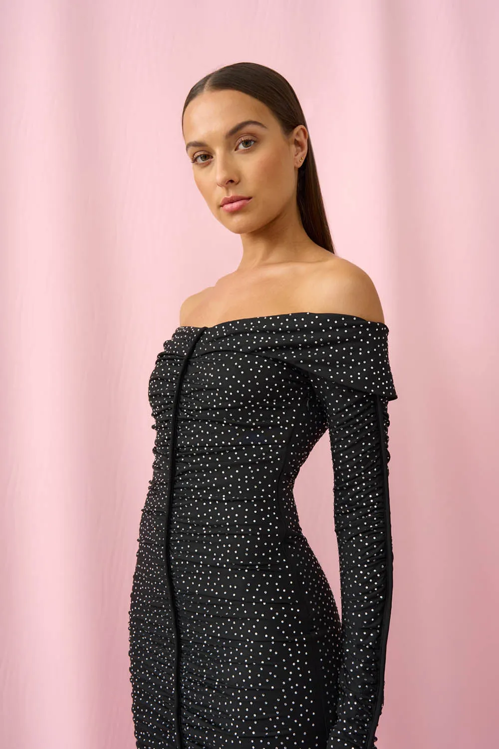Night Shine Party Mini Dress | Final Sale - Black