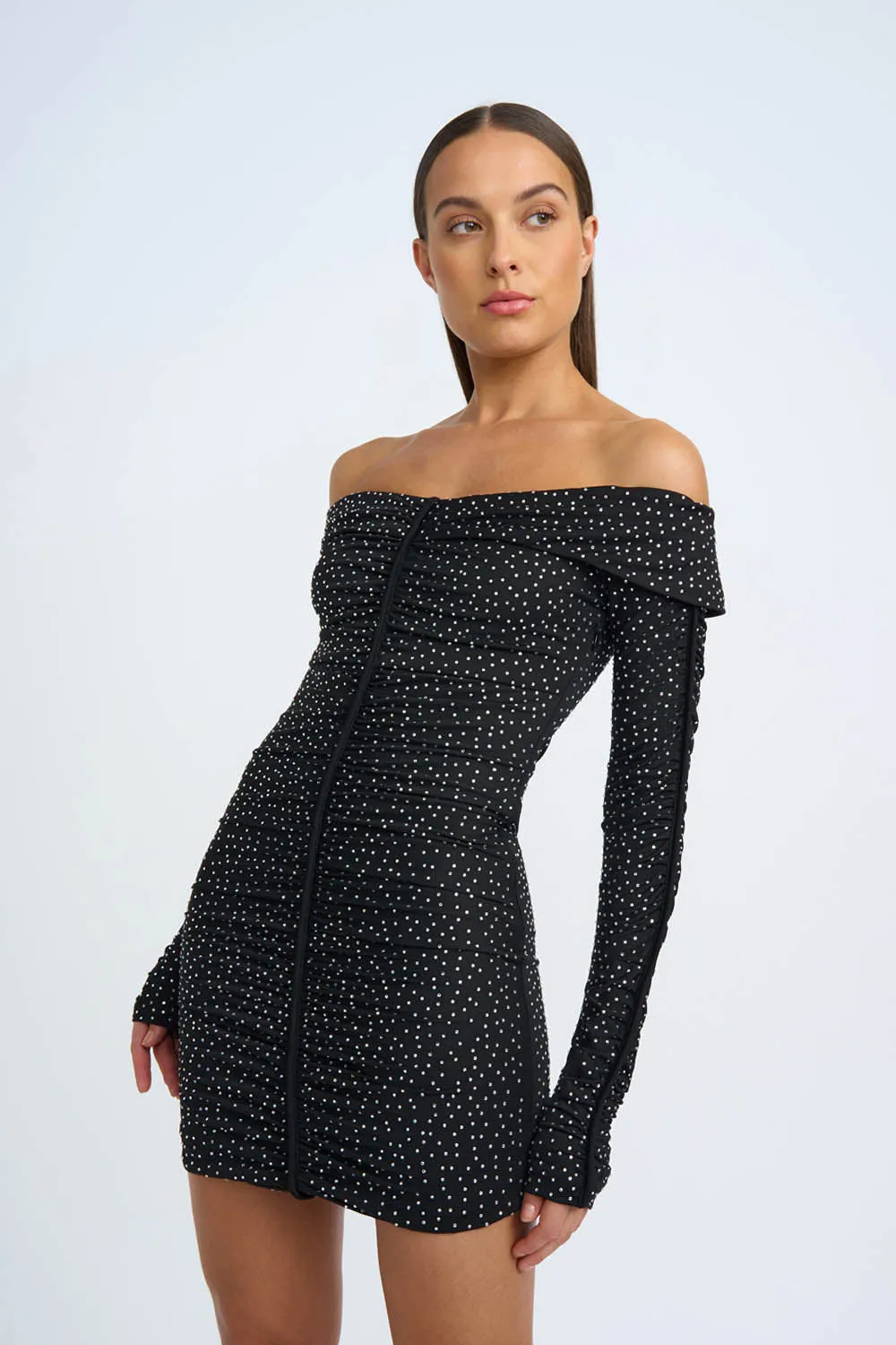 Night Shine Party Mini Dress | Final Sale - Black