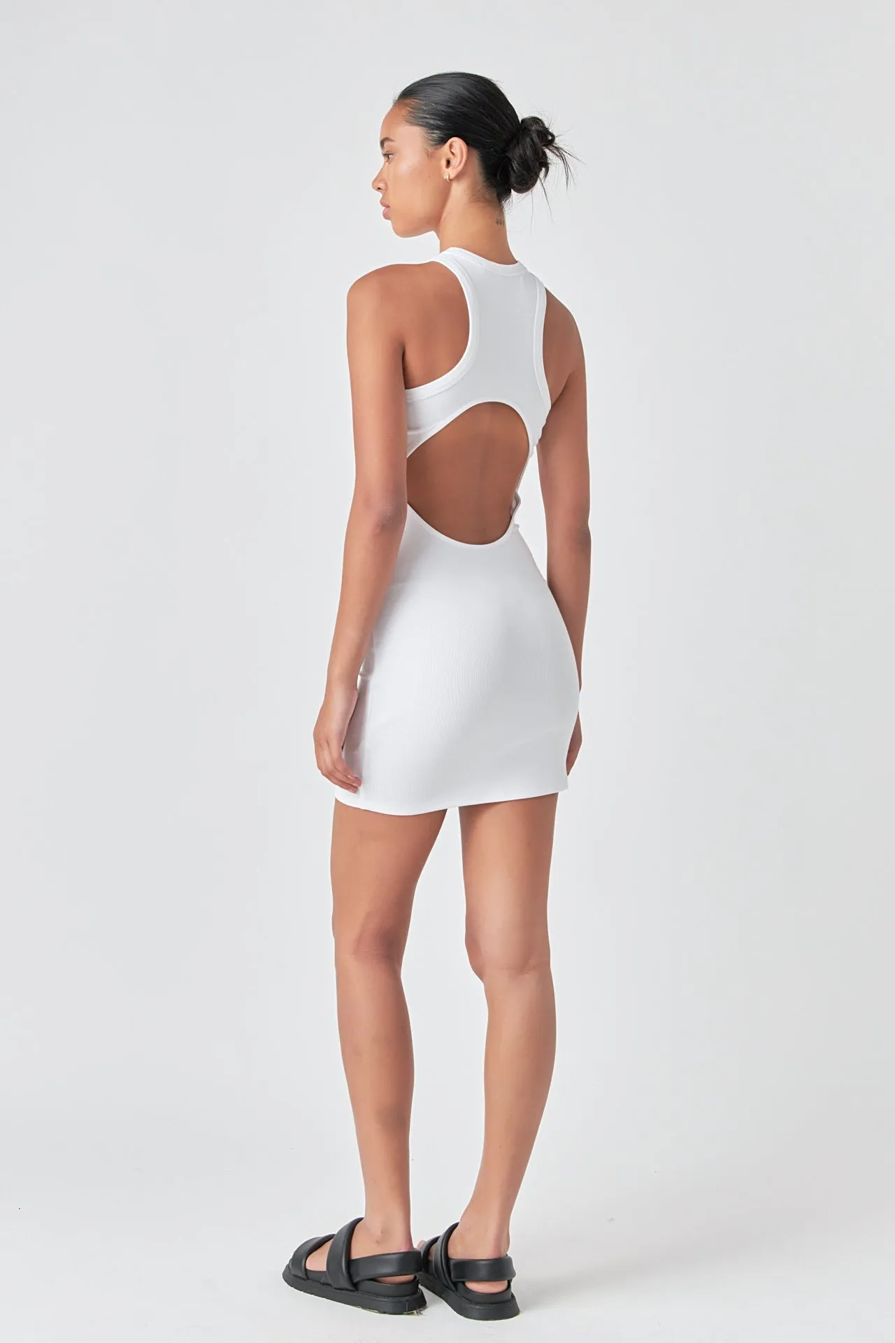 Open Back Mini Rib Dress