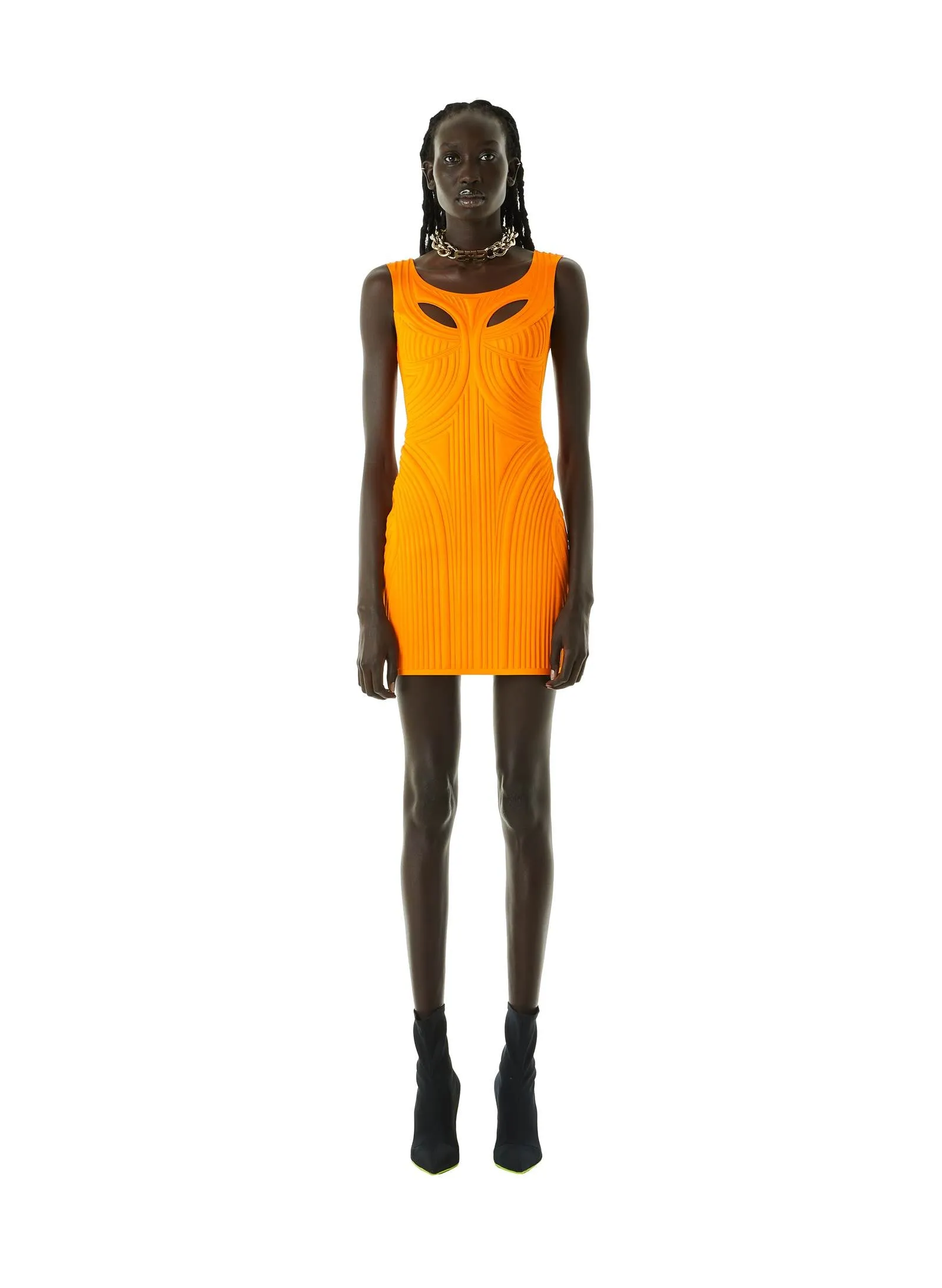 Orange Thermo Impressed Dress