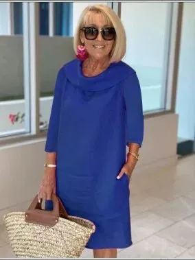 Palma - Elegant dress with shawl neck